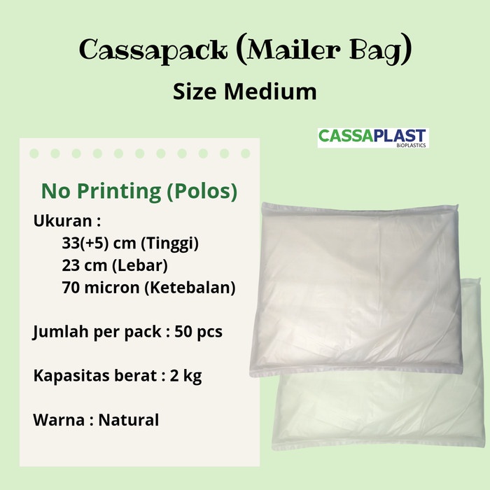 

SOUVEN- Mailer Bag Cassaplast CASSAPACK M POLOS Ramah Lingkungan Eco friendly