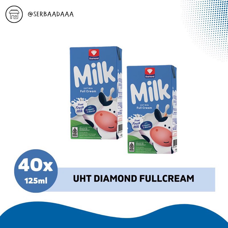 

Diamond UHT Milk 125ml 1 Karton Isi 40pcs KHUSUS INSTAN