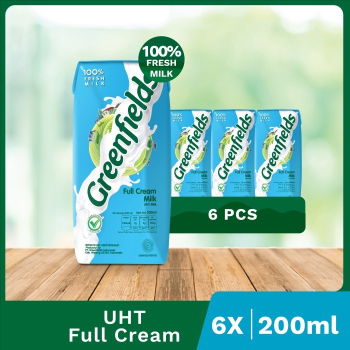 

[Bundling 6 Pcs] Susu Greenfields UHT Full Cream 200ml