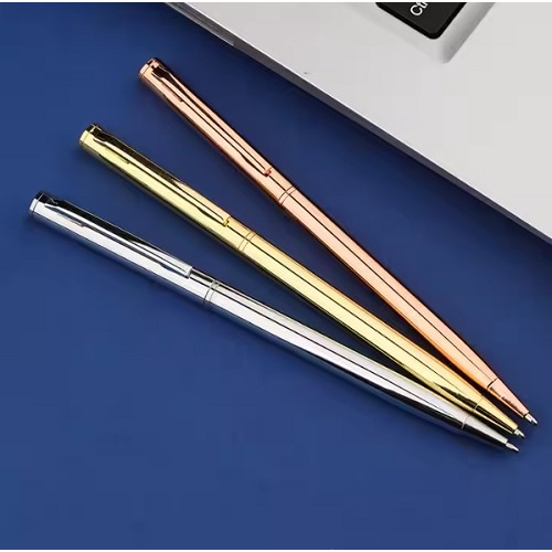 

IK! Pulpen Slim Stainless Steel Emas Rose Gold Silver Chrome Slim Exclusive Pen
