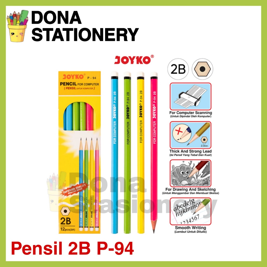

IK! [ 1 Pack ] Pensil 2B Joyko P-108 Pensil joyko warna warniPensil joyko murah