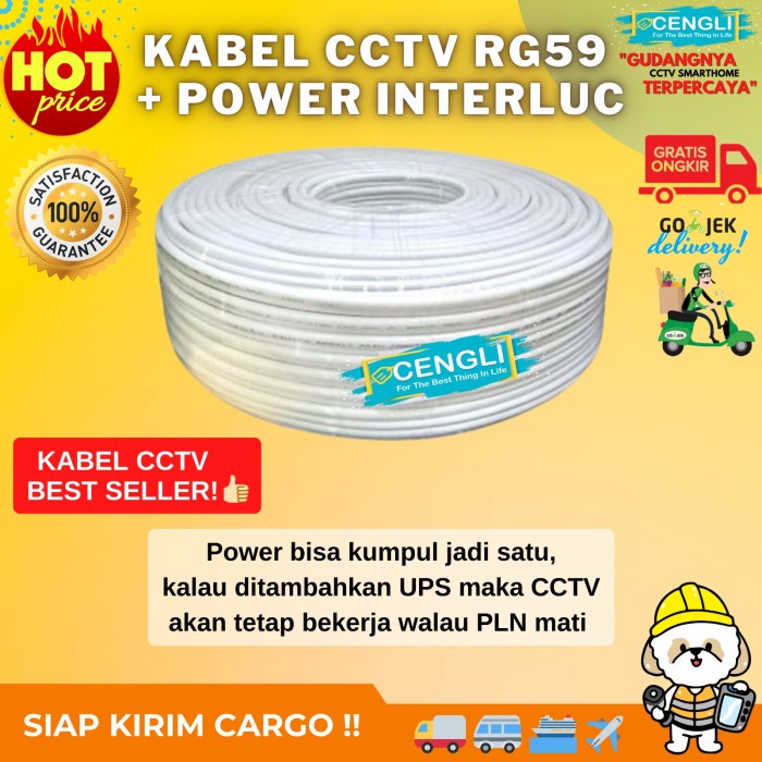Kabel CCTV RG59 + Power SPC 100M RG 59 100 M