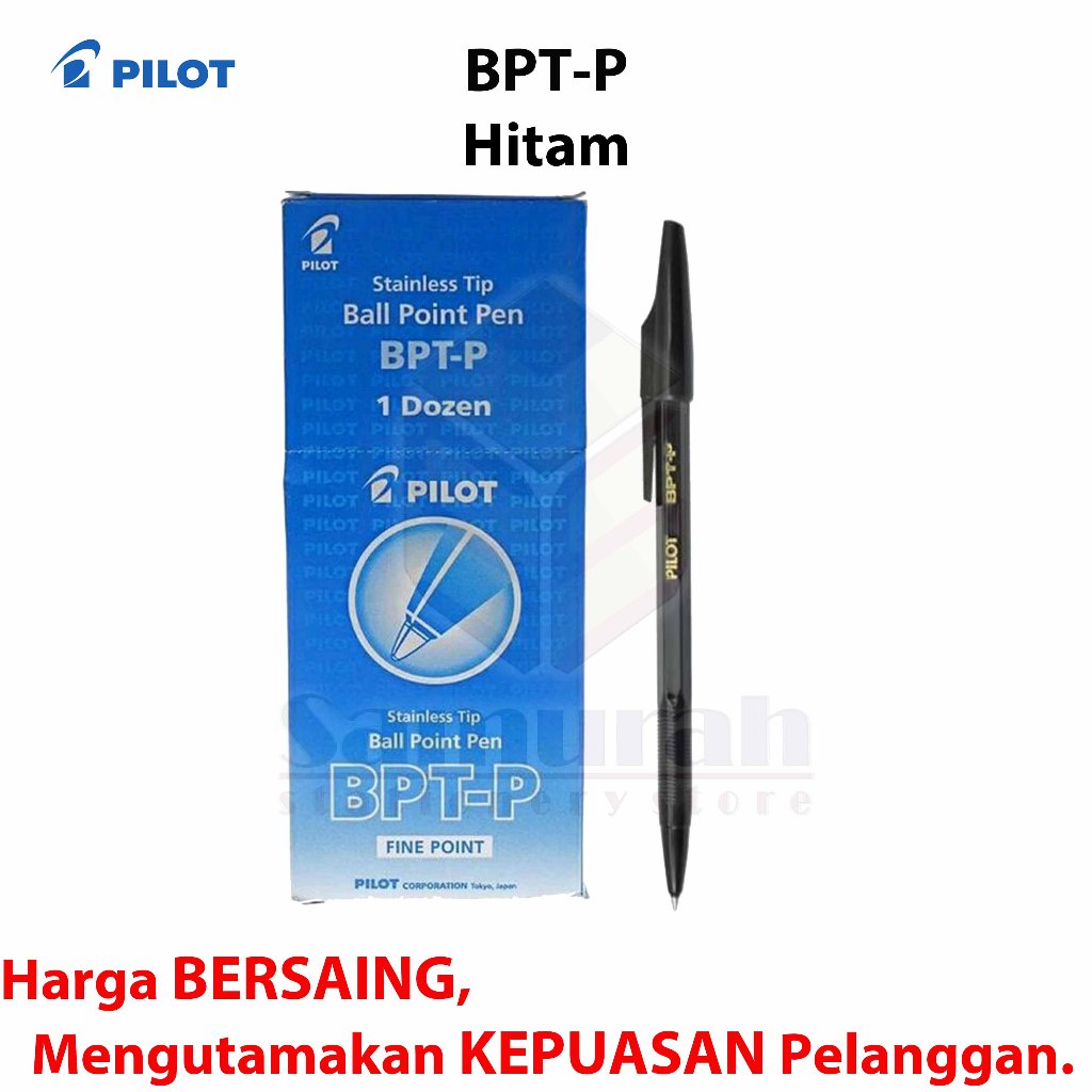 

Ballpoint Pilot BPT-P Fine Point / Pulpen BPTP Asli Original / Pen Cabut Hitam - Biru