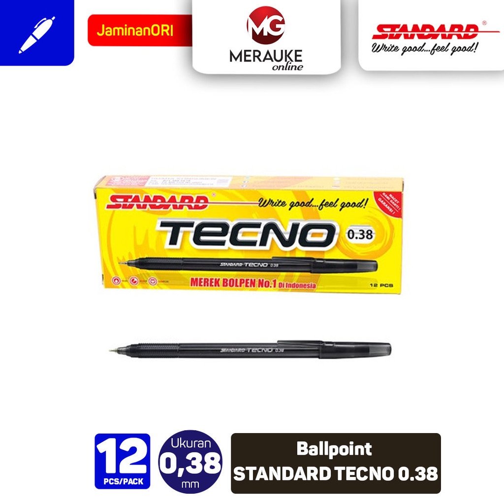 

Ballpoint STANDARD TECNO 0.38 - Hitam 12 Pcs