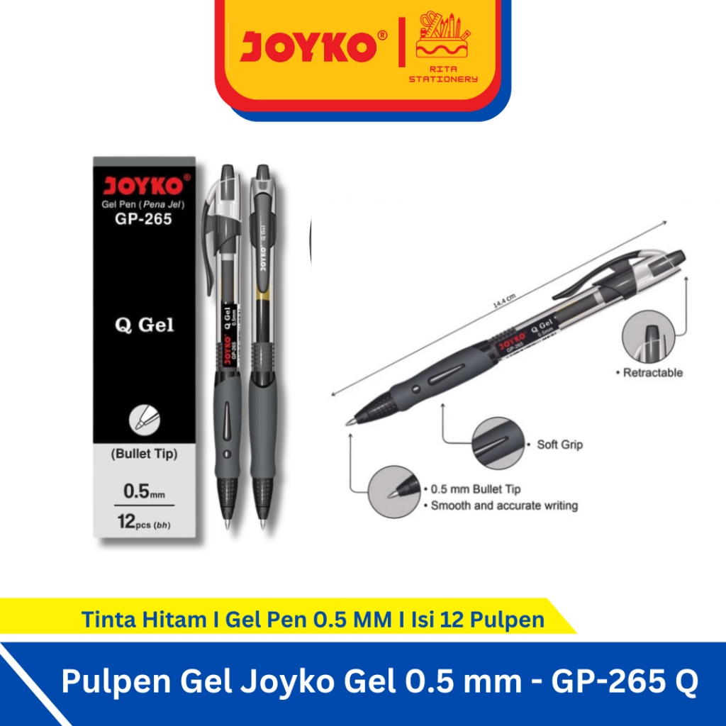

Pulpen Gel Joyko Gel 0.5 mm Pack Isi 12 - GP-265