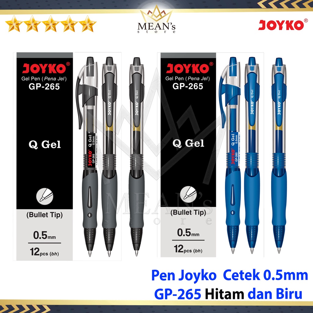 

Pen Joyko Q Gel GP-265 0.5mm / Pulpen Gel Joyko Cetek- Hitam, Biru