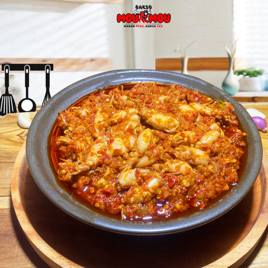 

MouMou Cumi Baby Cumi Cabe Spicy Lauk Cumi Cabai Merah Lauk Siap Saji Pedas Sambal Baby Cumi 200g