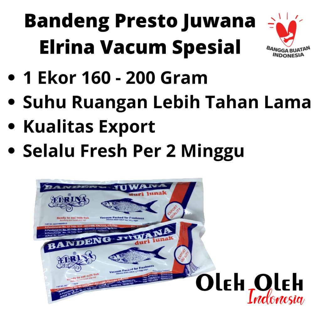 

Bandeng Presto Tulang Lunak Juwana Elrina asli Khas Oleh Oleh Semarang