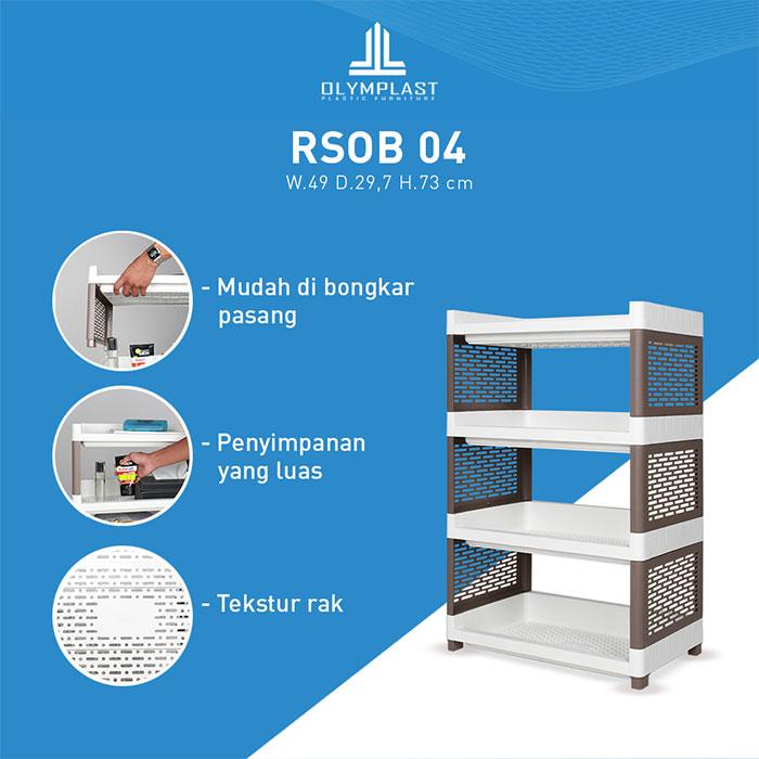 Olymplast Rak Susun Besar Plastik / Rak Buku / Rak Serbaguna - RSOB - 4 Susun