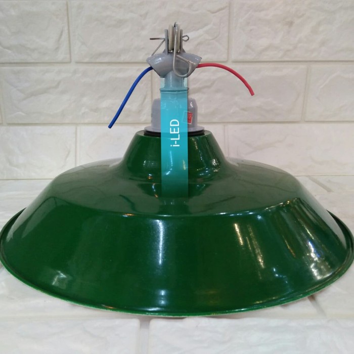 Kap Hijau WD Fitting E27 Komplit Lampu Gantung Jalan Cafe Minimalis