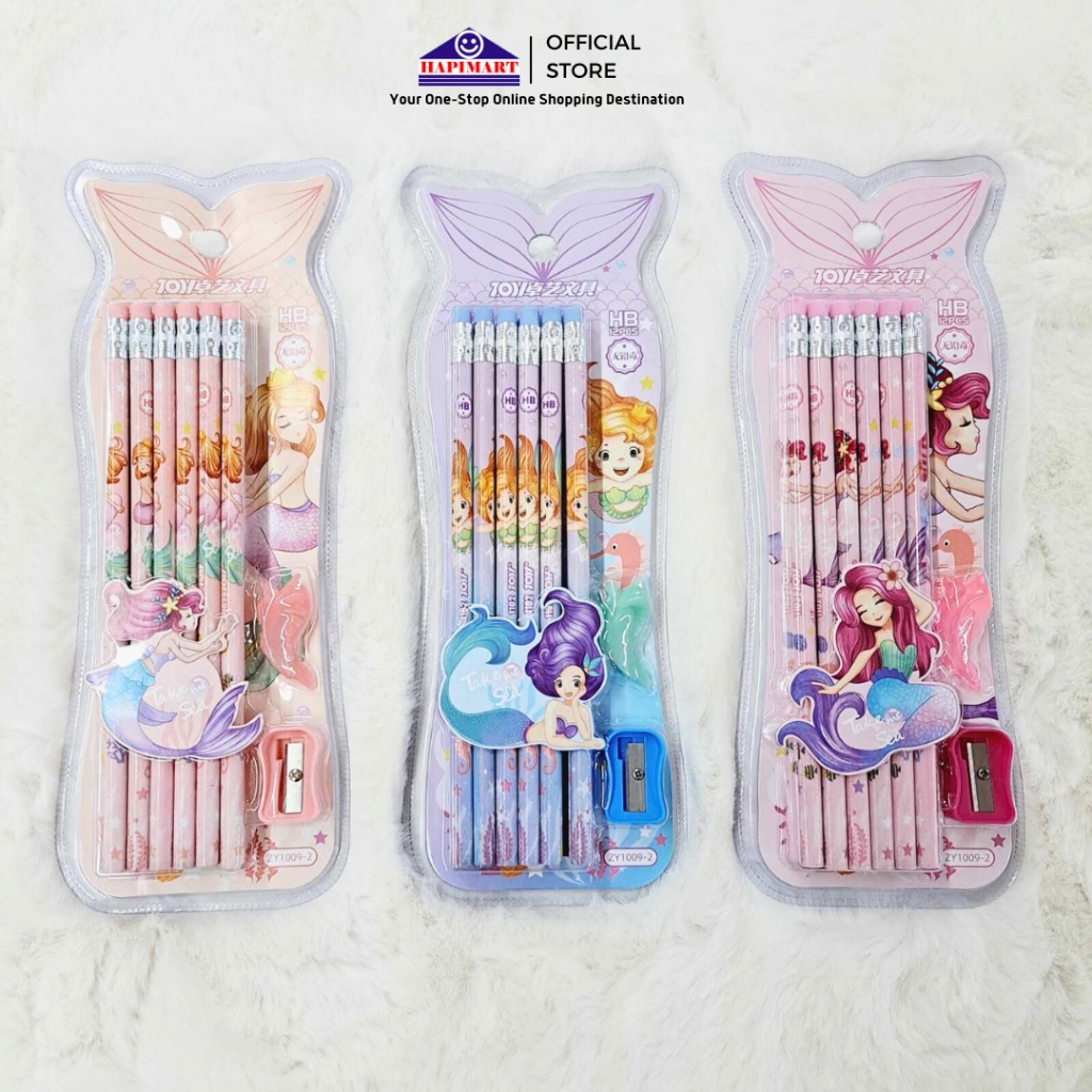 

Pensil Raut HB Motif Putri Duyung Set Alat Tulis Sekolah Lucu 12Pcs