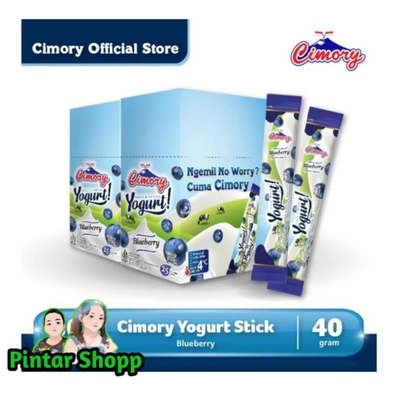 

isi 20 pcs cimory yogurt stick varian rasa blueberry strawberry mangga brown sugar dan original