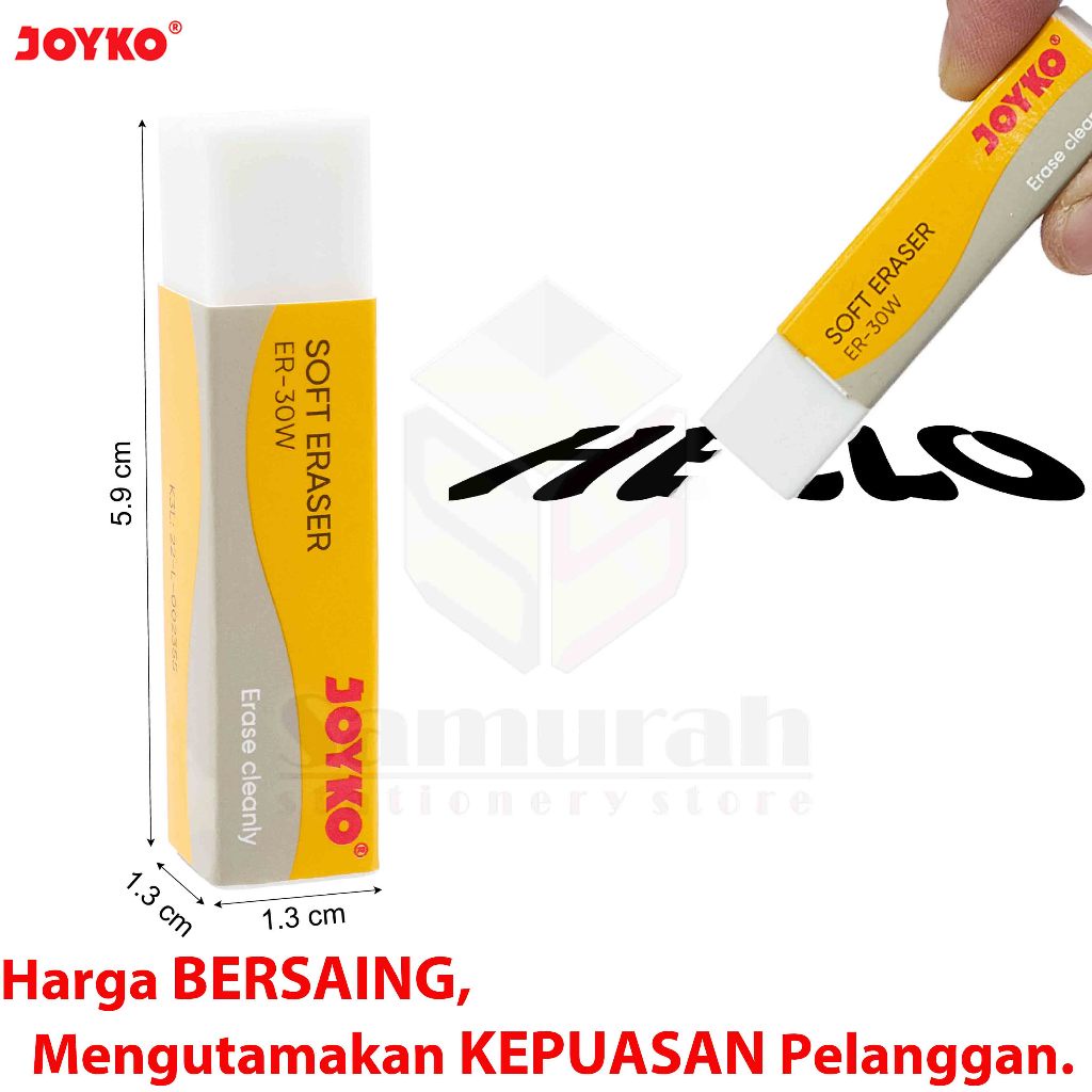 

Penghapus Pensil Joyko isi 30 Tanggung / Eraser EB 30 Hitam Black / ER 30 Putih White B 30 ( 1 Pak )