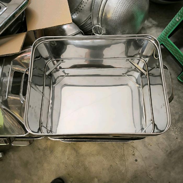 Panci Kukus Langseng Kukus Dandang Kukus Kotak Stainless Steel Ukuran Sedang 30cm x 35cm Untuk Kue