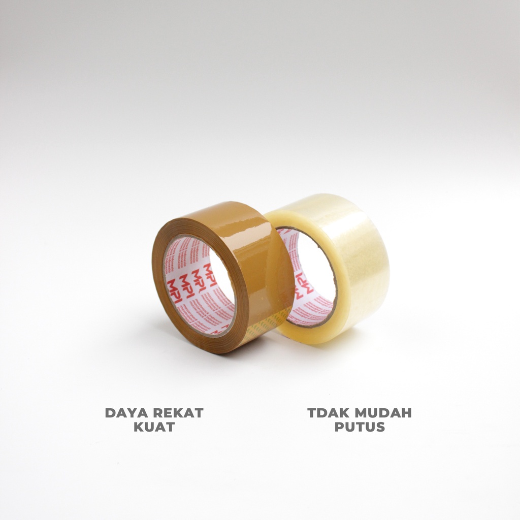 

Lakban Bening - Lakban Cokelat 48 mm x 100 Yard MPI 1 Dus Isi 72 Roll