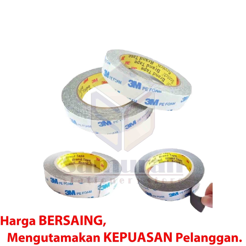 

Double Tape Busa 3M Lebar 24 mm / Foam Tape 3 M - 1 Inch Panjang 4 Meter / Dobel Tip 1" 2,4 cm Lem 2