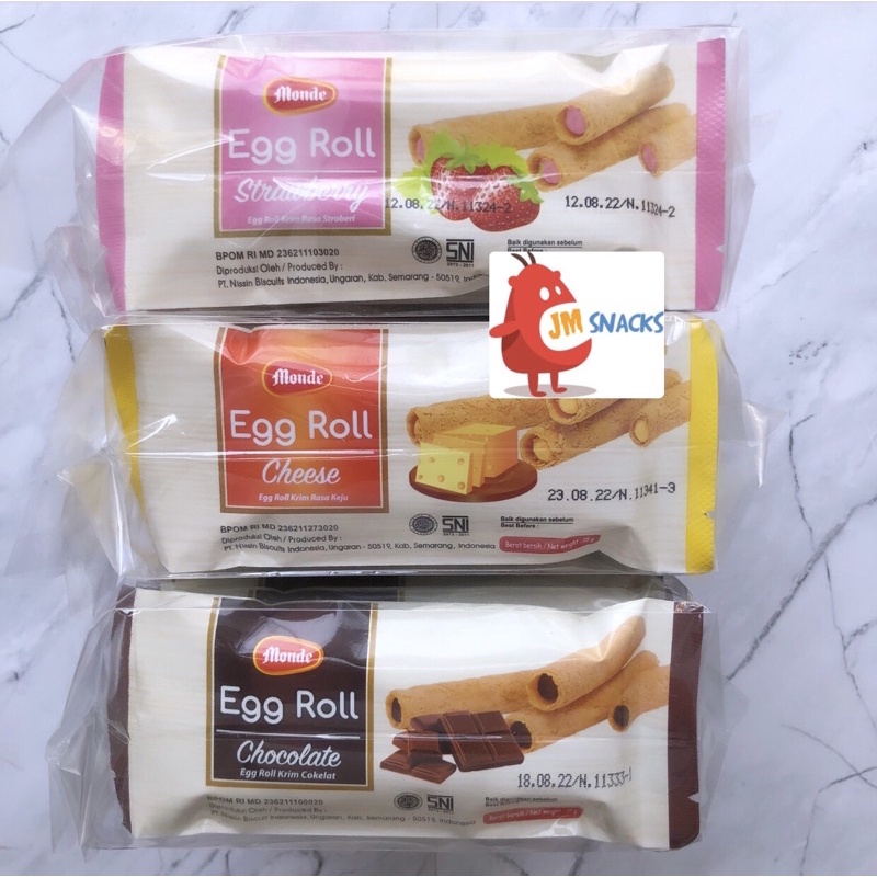 

HJ [PROMO!!] Monde Egg Roll 1 Pak isi 10x35 gram - Snack Monde eggroll kecil nikmat dan hemat