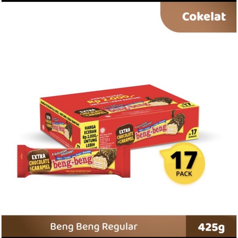 

HJ Wafer Beng Beng coklat BOX isi 17 pcs Bengbeng