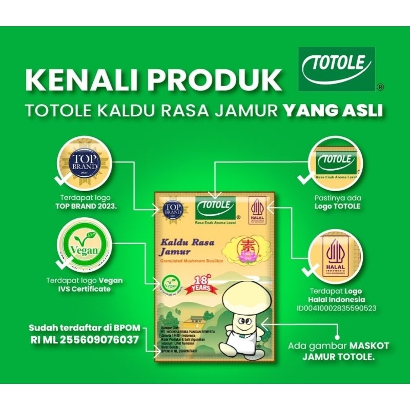

Kaldu Jamur Totole 200gr Bumbu Penyedap Vegetarian HALAL
