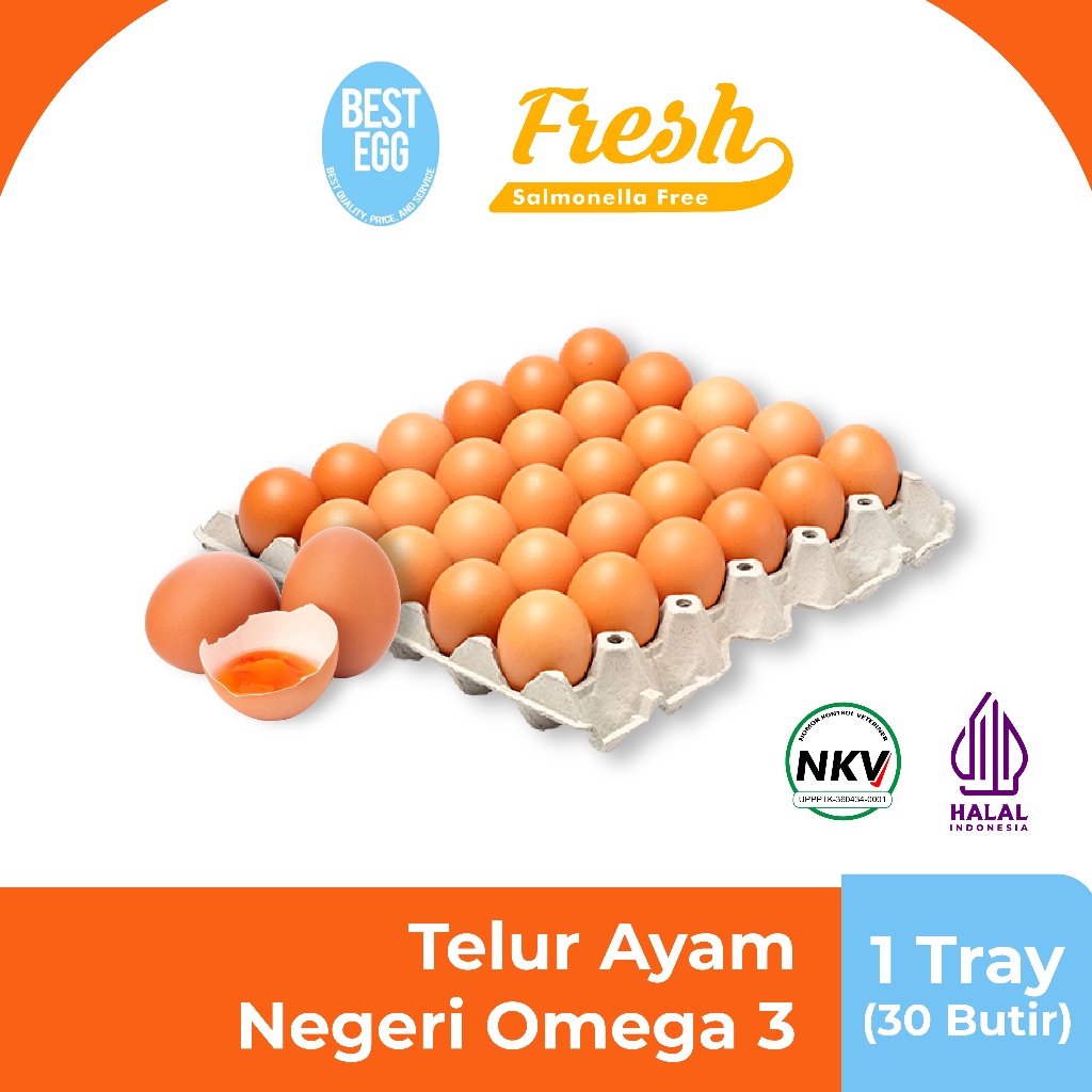 

Best Egg Telur Ayam Negeri Omega3 - 1 Tray / Bisa Delivery Ke Seluruh Jakarta