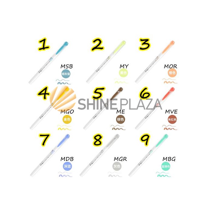 

Mildliner Brush Pastel Highlighter Pen 15 Warna