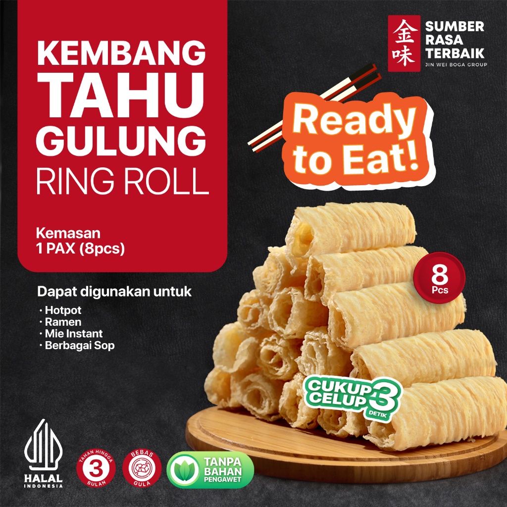 

SRT - RINGROLL TOFU KEMBANG TAHU GULUNG ISI 8 ROLL HALAL ISI PADAT UNTUK DIET MAKANAN BERKUAH
