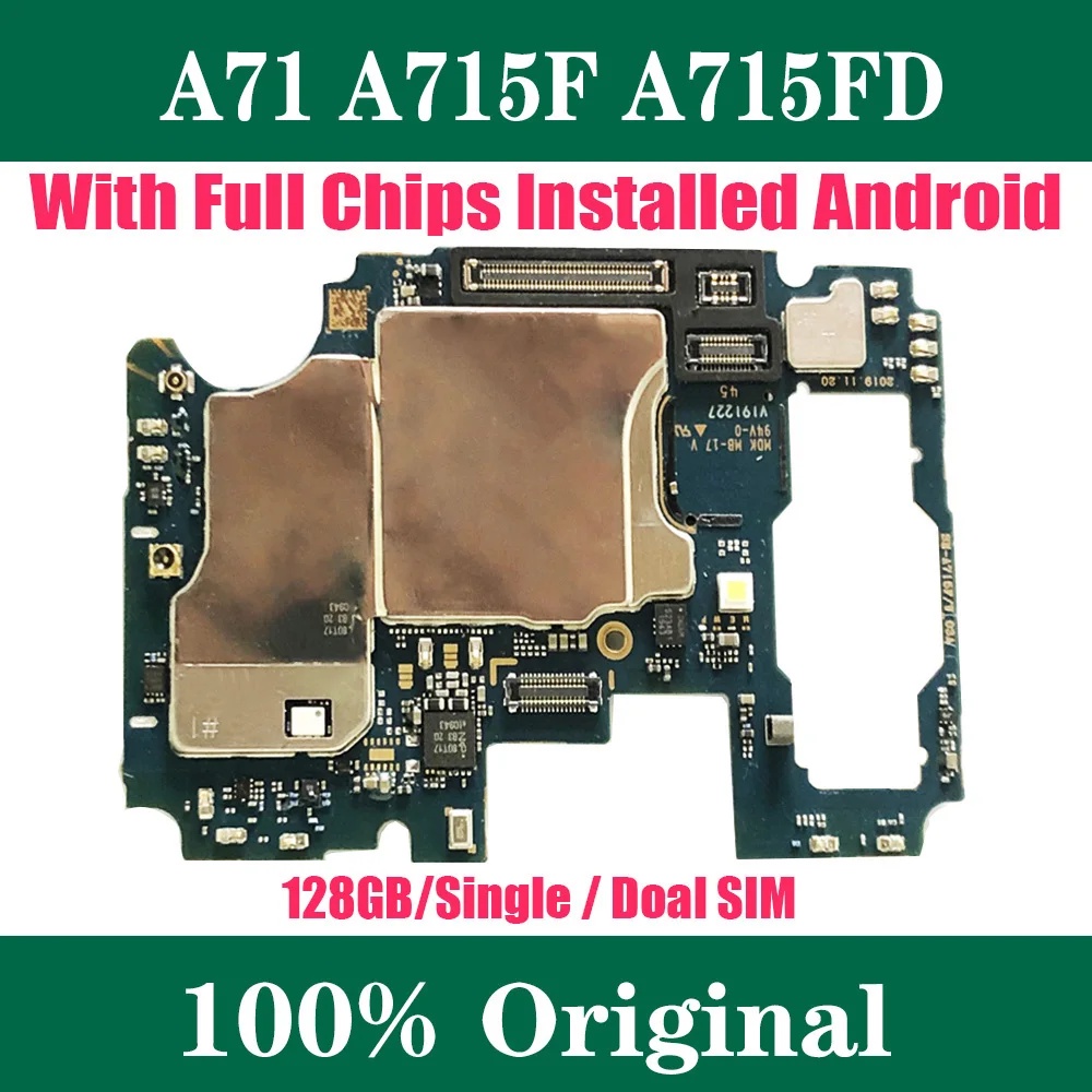 CC Unlocked Motherboard  A71 4G A715F A715FD 5G A716B Main Logic Board with Full Chip Good Working P