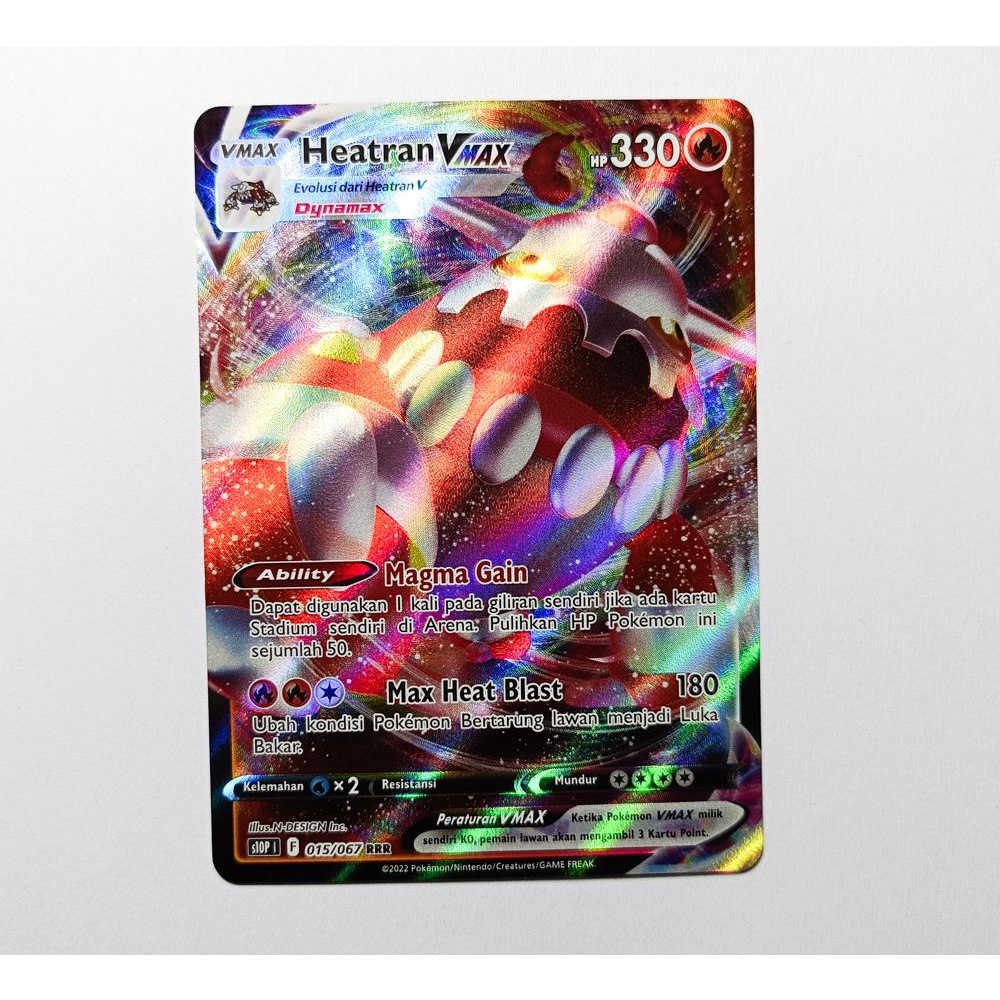 Heatran VMAX RRR 015/067 S10P Penyulap Ruang Kartu Pokemon TCG Original Indonesia