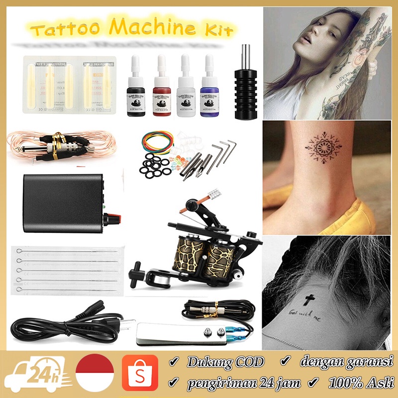 ACCMT- Ready ya,cod Hot PenjualMesin Tato Full Set - Alat Tatto - Tattoo Machine - Set Tato -