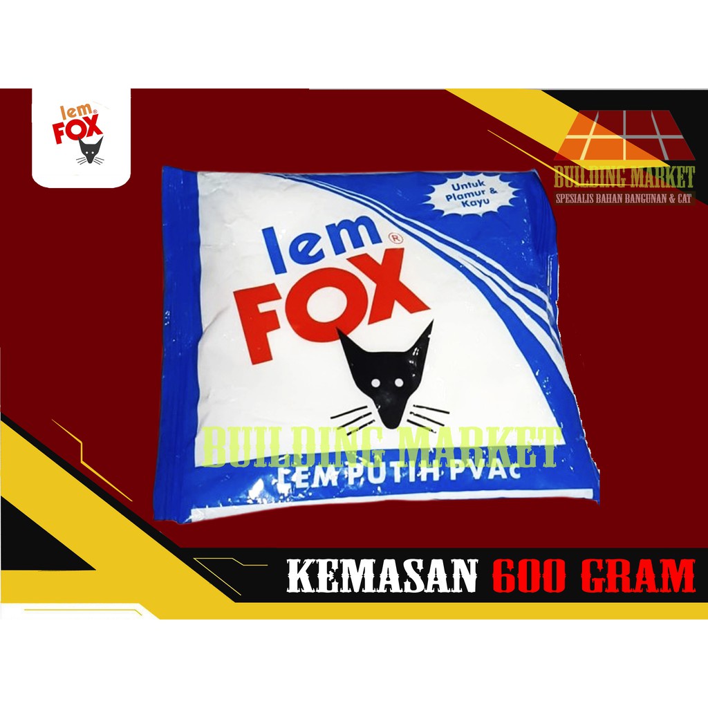 

LEM PUTIH PVAC FOX BIRU LEM PLAMUR KAYU PLAMIR KERTAS 600 GRAM