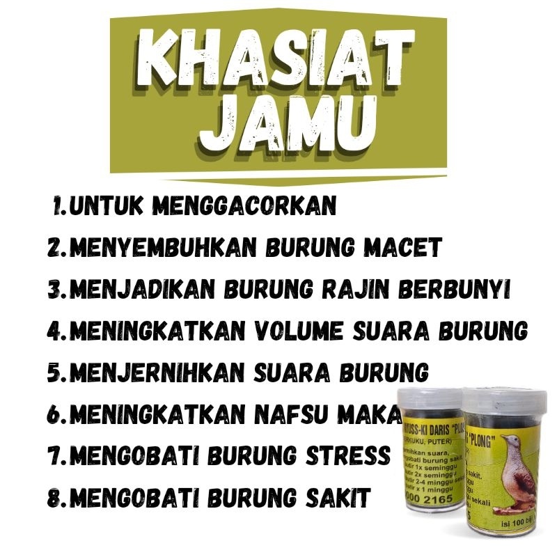 Ready VITAMIN BURUNG PERKUTUT JAMU PERKUTUT PIL PERKUTUT GACOR OBAT PERKUTUT PAKAN BURUNG PERKUTUT