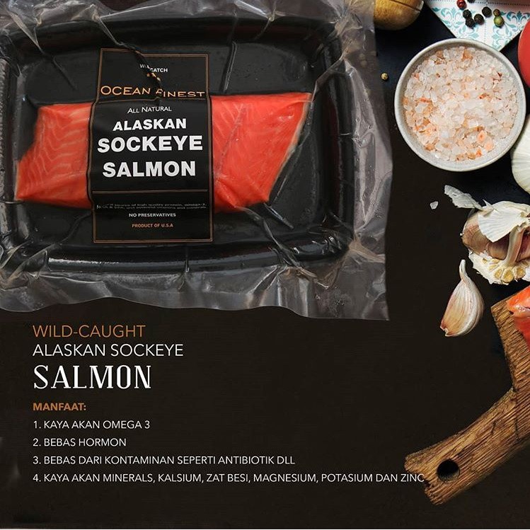 

Wild Caught Alaskan SOCKEYE SALMON - Ikan Salmon Sockeye (200 gram)