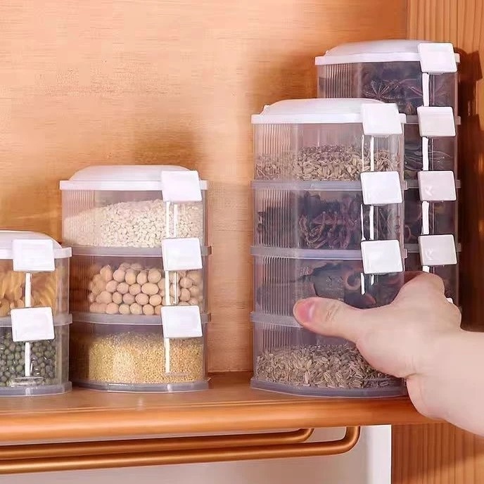 Cuci Gudang  Partyhouse - Toples Dapur Tempat Bumbu Susun Tingkat / Toples Dapur 4 Susun / Toples