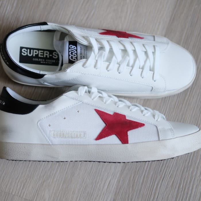 Golden Goose Superstar GGDB White Pomegranate Canvas Red Star