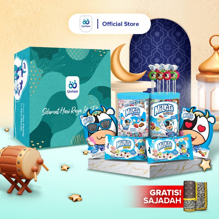 

Unifam Hampers Lebaran Idul Fitri Permen Susu Milklita (2 Toples & 4 Bag Permen)