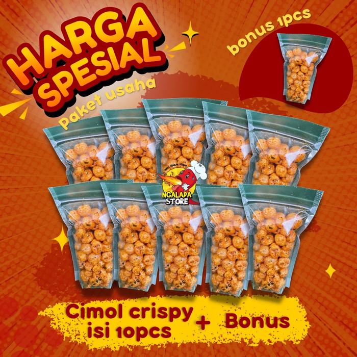 

Paket usaha cimol crispy isi 10pcs + Bonus 1pcs