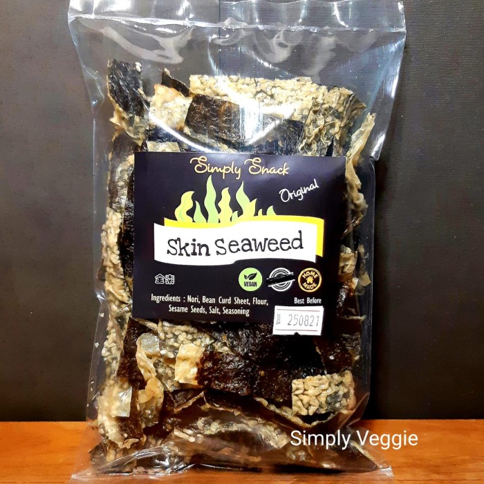 

Vegetarian Skin Seaweed Mentah 170g / Kerupuk Seaweed Vegan Mentah