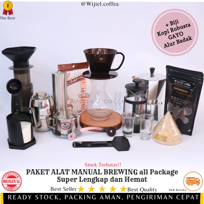 JAYAmart- Alat Kopi - ALAT KOPI MANUAL KOMPLIT - Aeropress - French press - KOPI
