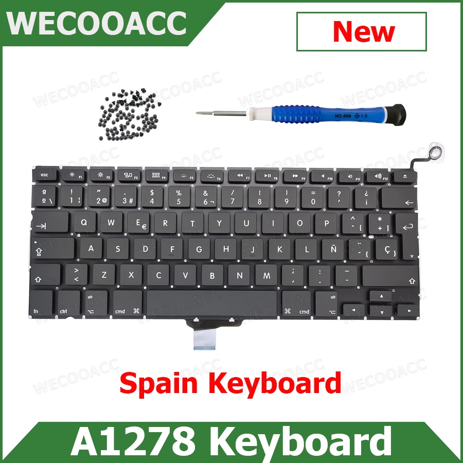 HTC New Replacement Keyboard For Macbook Pro 13" A1278 Spain Keyboard with Screw Screwdriver 2009 20