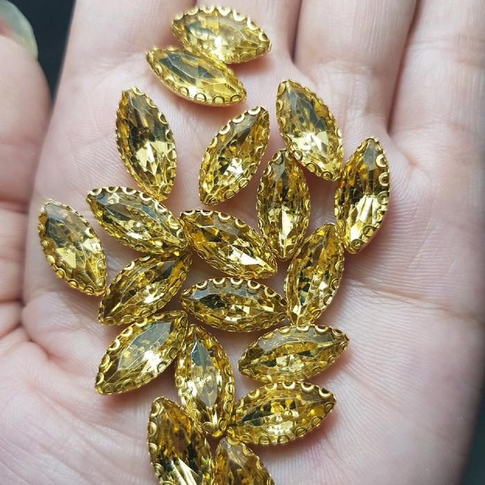 

HJK CANGKANG EMAS sampan / payet cangkang ukuran 7x15mm / DIAMOND cangkang isi 100bji & 45bji