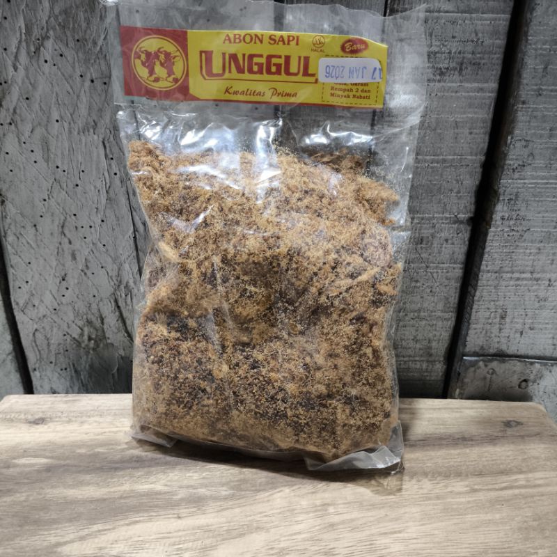 

Abon daging sapi cap unggul 100gram (olahan daging sapi kering)