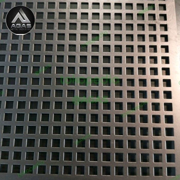Plat Lubang Perforated kotak Besi UK 8x8MM
