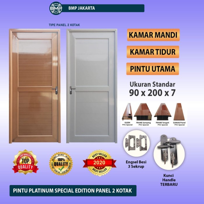 Pintu PVC Platinum Kamar / Kamar Mandi / 70 x 200 / 80 x 200 / 90x200