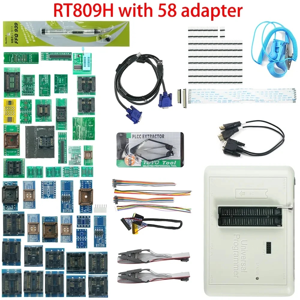 SALE RT809H Universal Programmer EMMC-Nand FLASH Programmer with Adapters Edid Cable