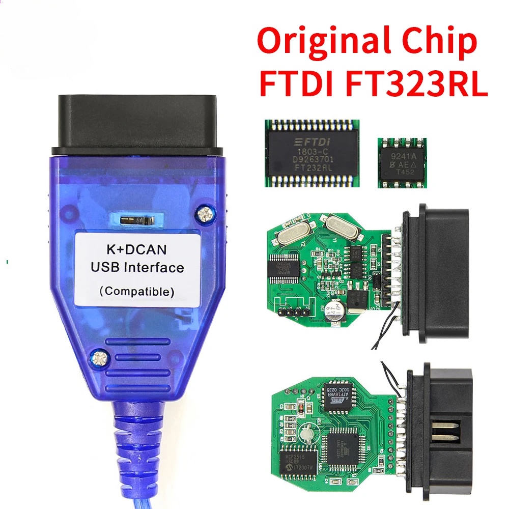 SALE for BMW K+DCAN Car Diagnostic Tool FTDI FT232RL with Switch K DCAN K CAN OBD 2 IN-PA Scanner Ca