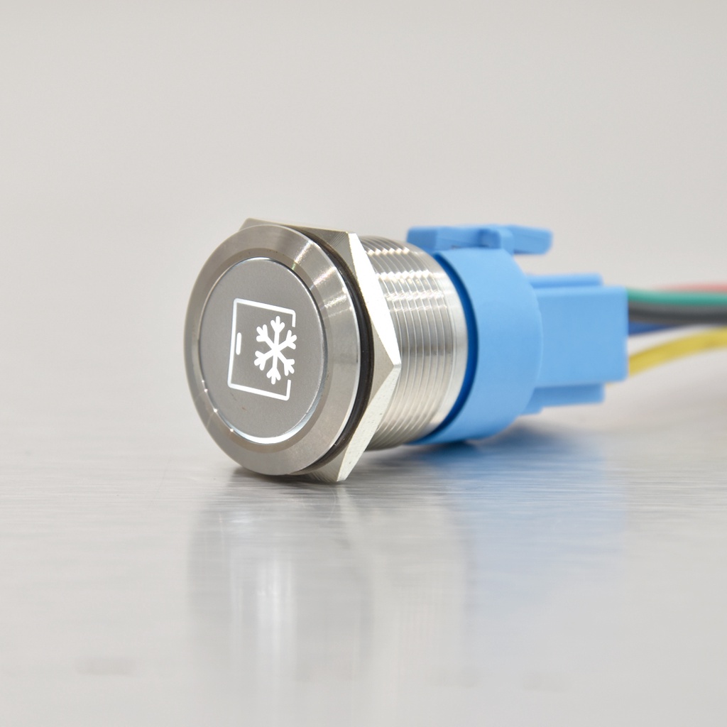 SALE ABILKEEN Customized Fridge Symbol Illuminate Metal Push Button 22MM Flat Head Push Button Switc