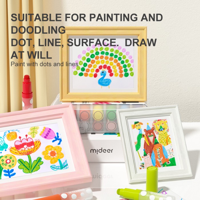 

MIDEER ROUND TIP WASHABLE MARKER 12 PC 24 PC WIPE CLEAN