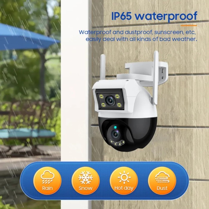 Cctv Outdoor Eyesec Dual Lens Ip66 Waterproof Ip Camera Ptz Wide Angle