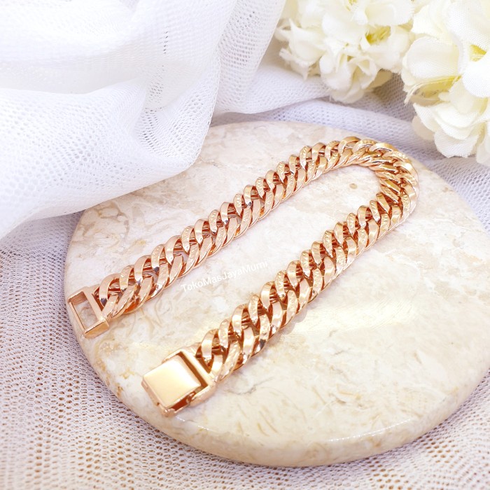 Gelang Emas Rantai Sisik Naga Hollo Rosegold 750 / 17k