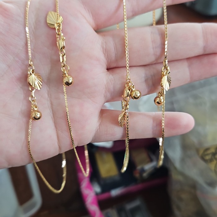 Gelang kaki dewasa rantai nori 26 cm 26cm emas asli 700 70% mas 22